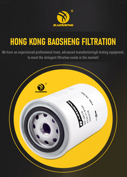 93mm OD Excavator Fuel Filter 60101100909 53C0051 Spin On Oil Filter